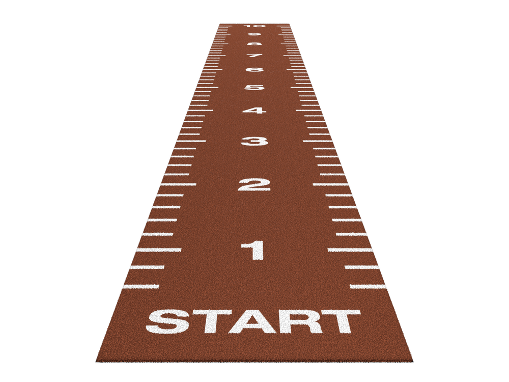 Piste de sprint Essential 10 m x 1,33 m - Rouge