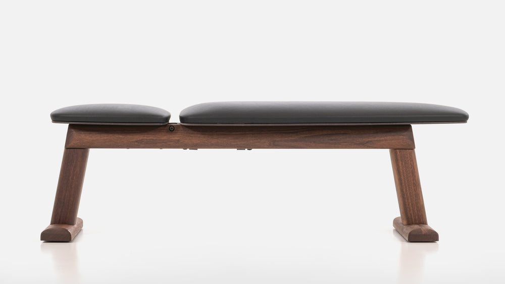 NoHrD Bench - Walnoot (Zwart kunstleer)