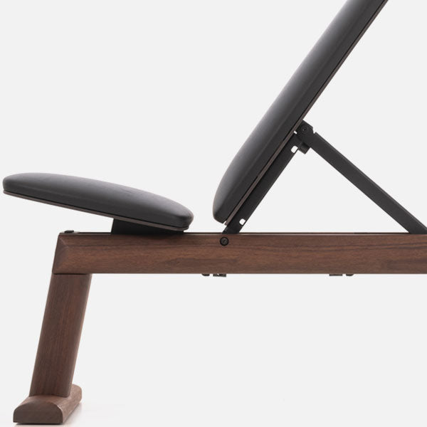 NoHrD Bench - Walnoot (Zwart kunstleer)