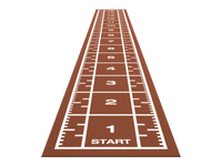 Piste de sprint Premium 15,4 m x 2 m - Rouge