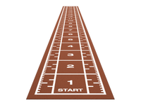 Piste de sprint Premium 20,4 m x 2 m - Rouge