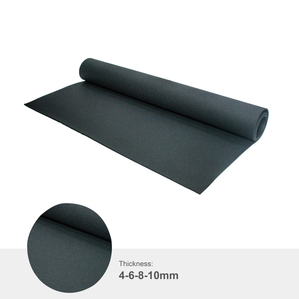 Sol sportif noir pur Largeur 1250 mm x Longueur 1000 mm x Épaisseur 10 mm