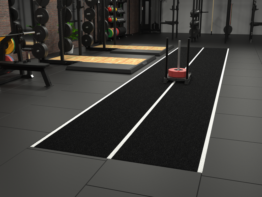 Piste de sprint Uni Sprint 30 m x 2 m - Noir/Blanc