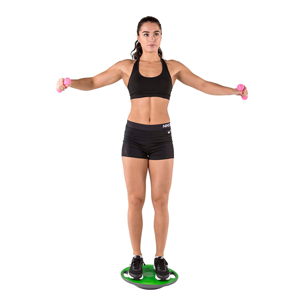 Tunturi Balance board met handgrepen - Groen/Zwart