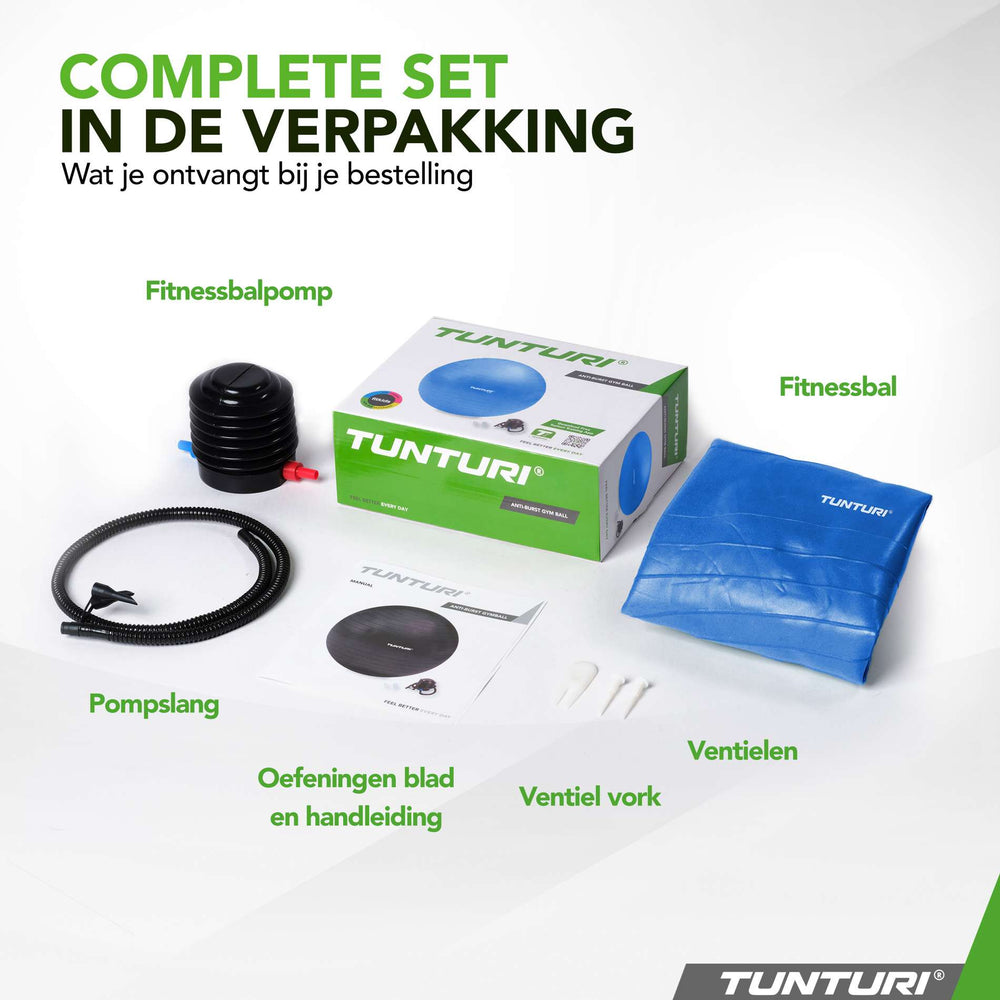 Tunturi Fitnessbal anti burst blauw - 55 cm
