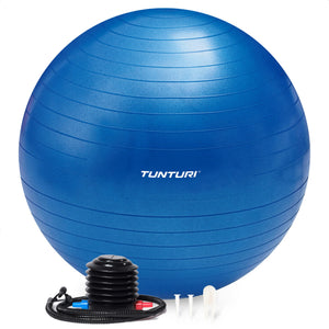 Tunturi Ballon de fitness anti éclatement bleu - 65 cm