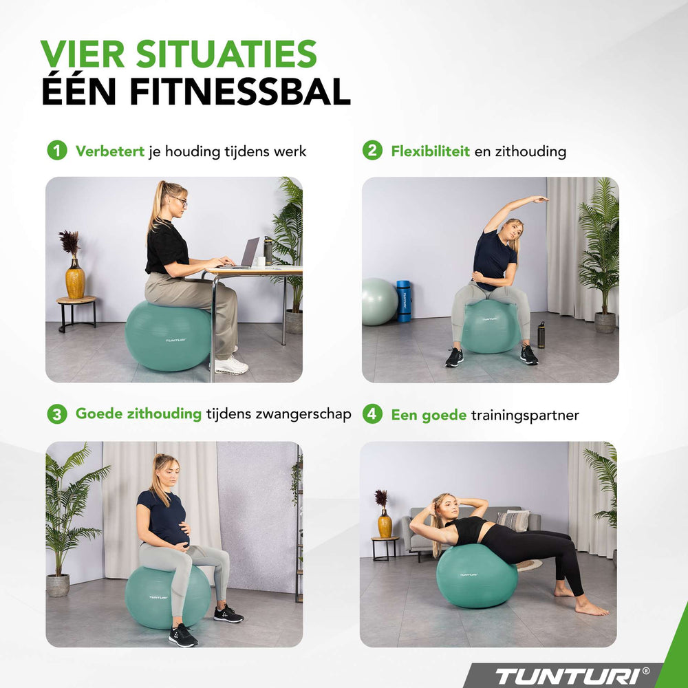 Tunturi Ballon de fitness anti éclatement essence - 65 cm