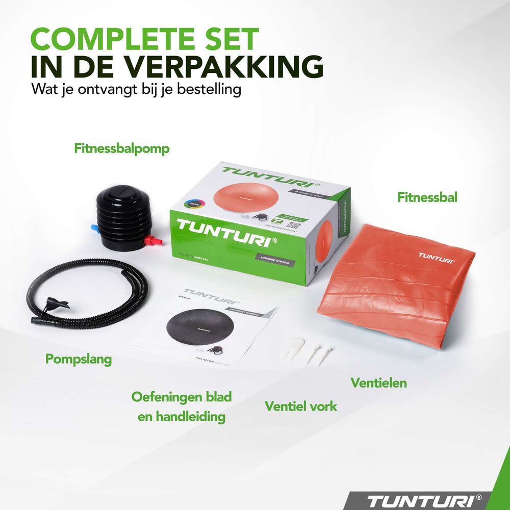 Ballon de fitness Tunturi anti-éclatement or rose - 65 cm