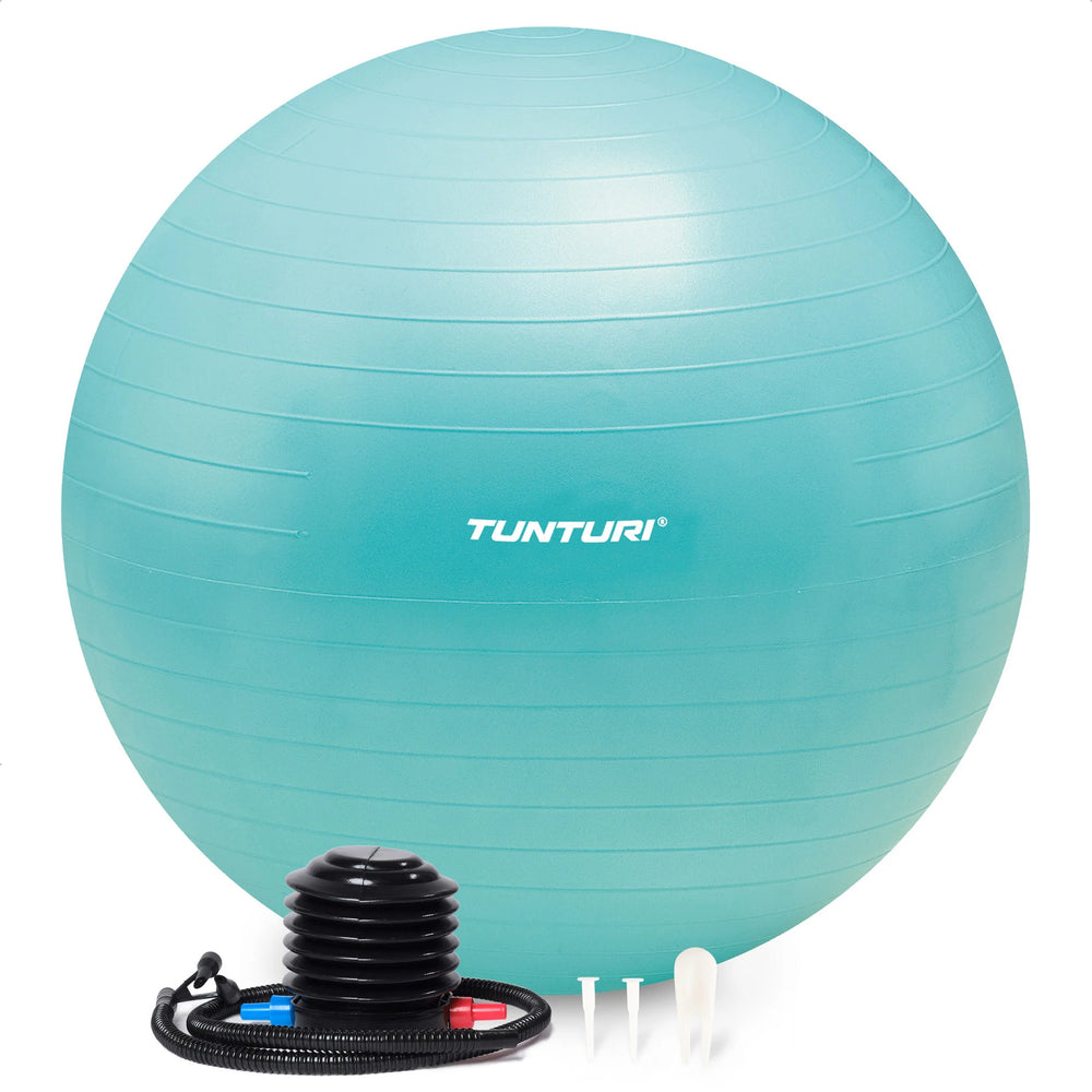 Tunturi Ballon de fitness anti éclatement turquoise - 65 cm