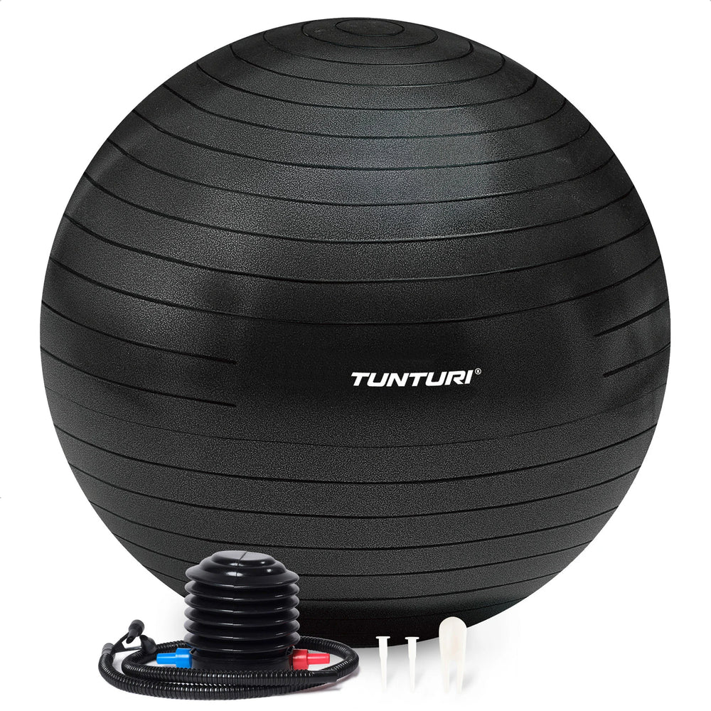 Tunturi Ballon de fitness anti éclatement noir - 65 cm