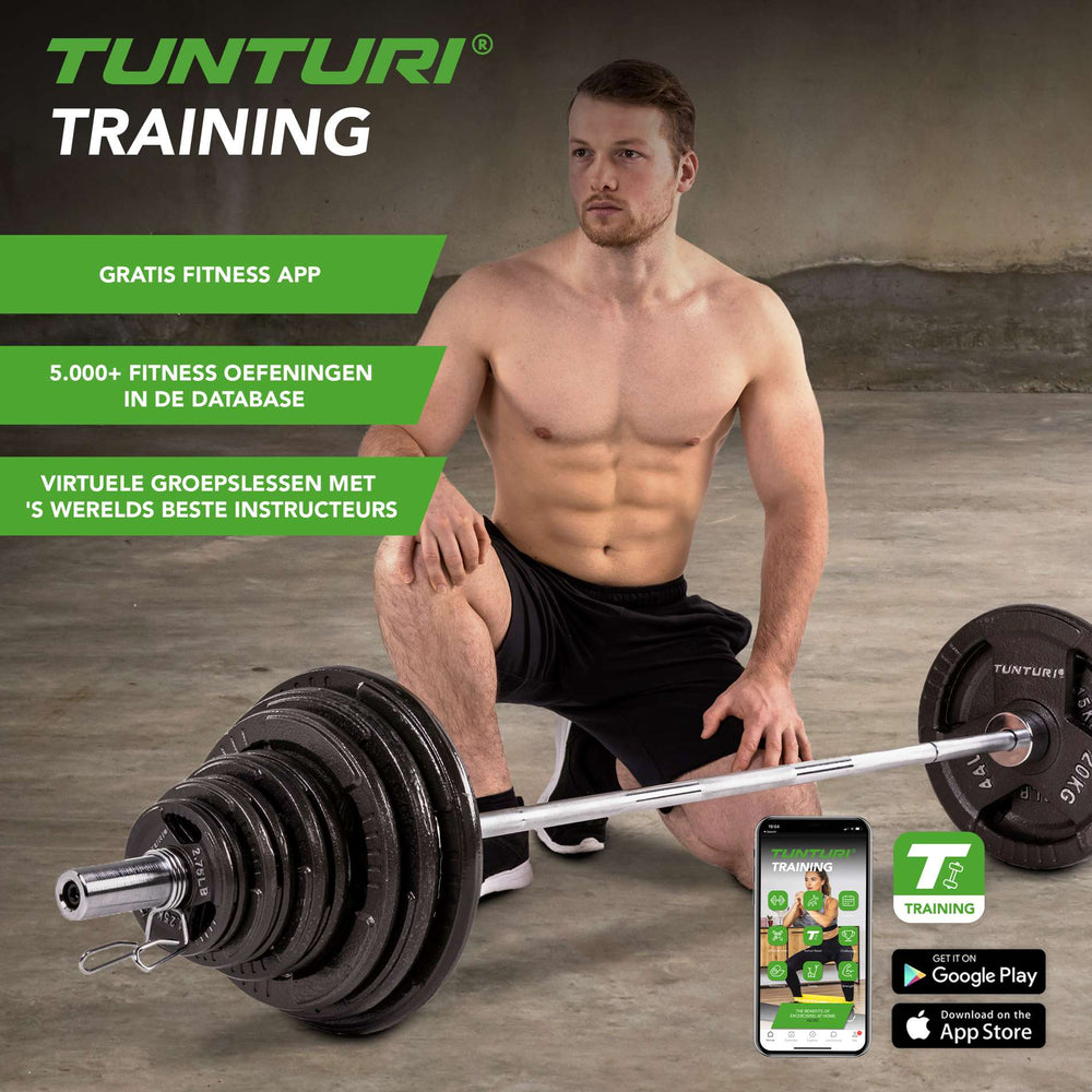 Ensemble d'haltères olympiques Tunturi Tri-Grip - Ø 50 mm 140 kg