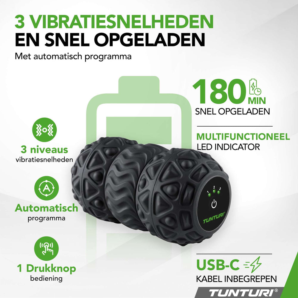 Tunturi Rouleau de massage duo vibrant