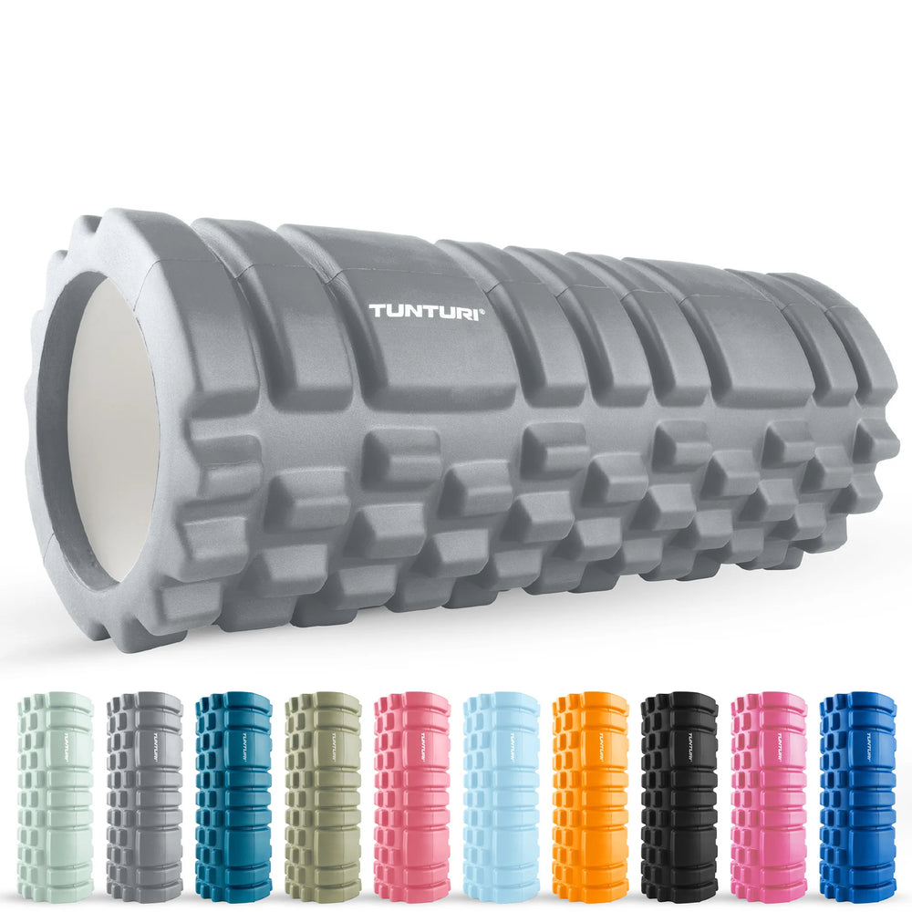 Tunturi Yoga grid foam roller 33 cm - Grijs