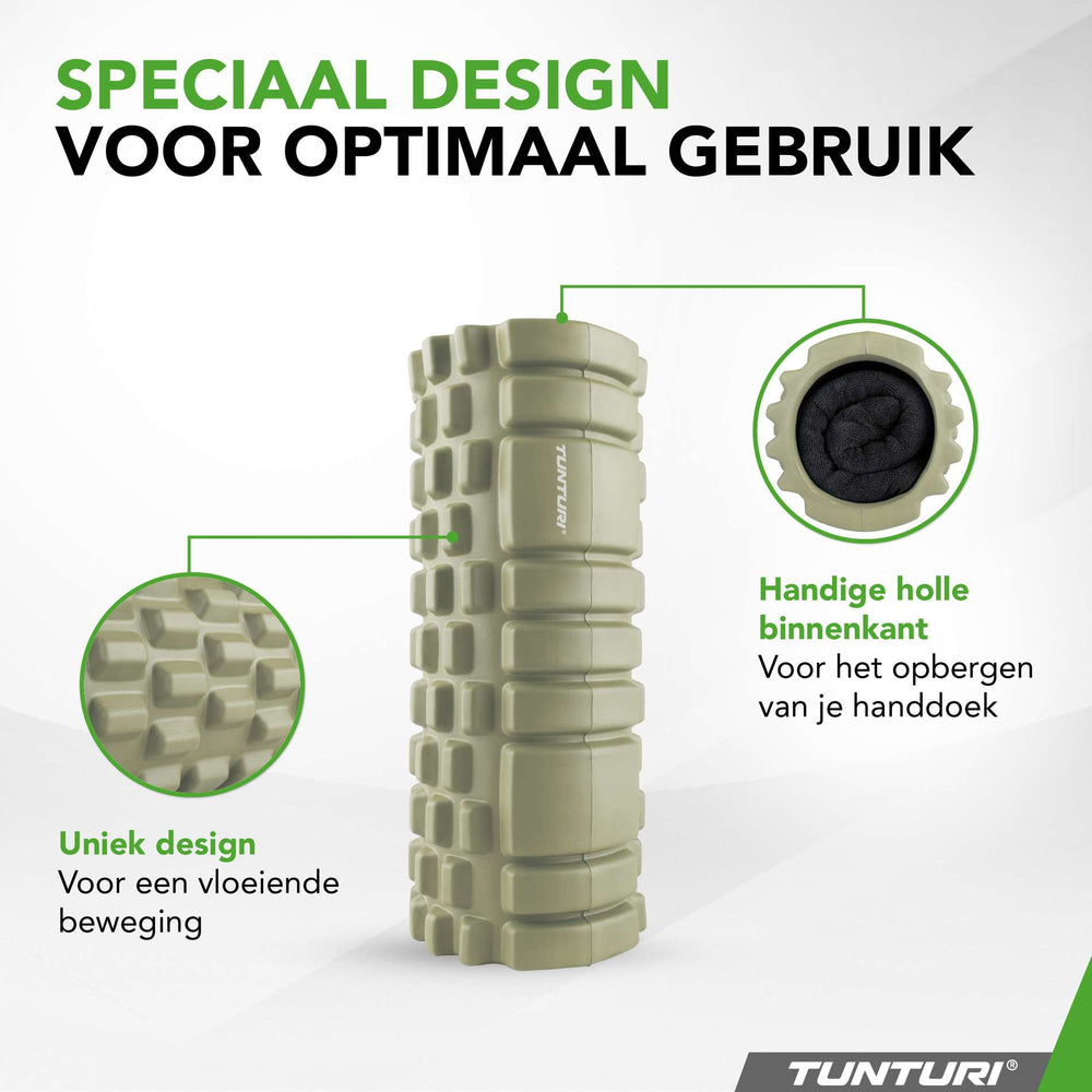 Tunturi Yoga grid foam roller 33 cm - Legergroen