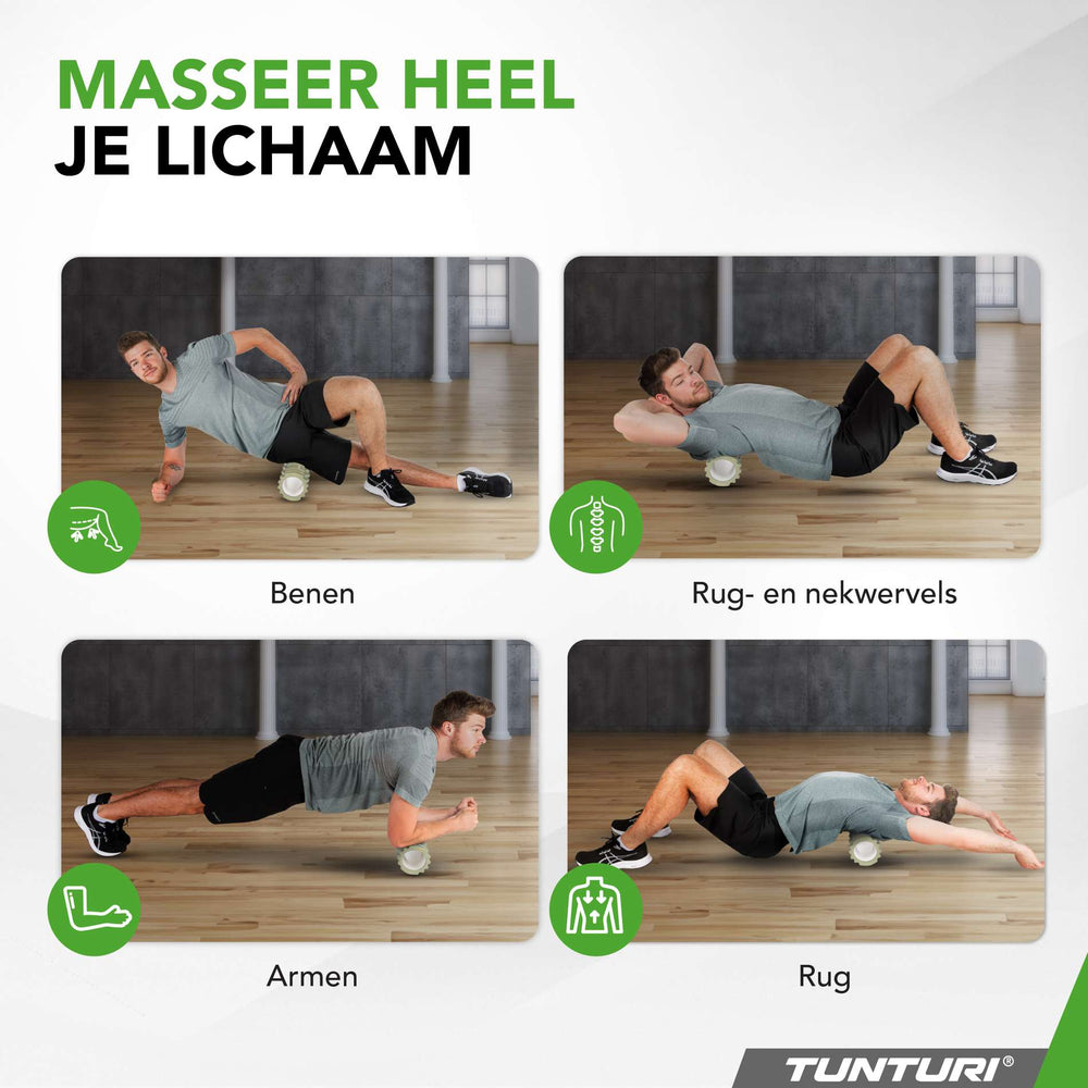Tunturi Yoga grid foam roller 33 cm - Legergroen
