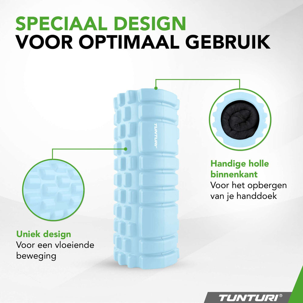 Tunturi Yoga grid foam roller 33 cm - Lichtblauw