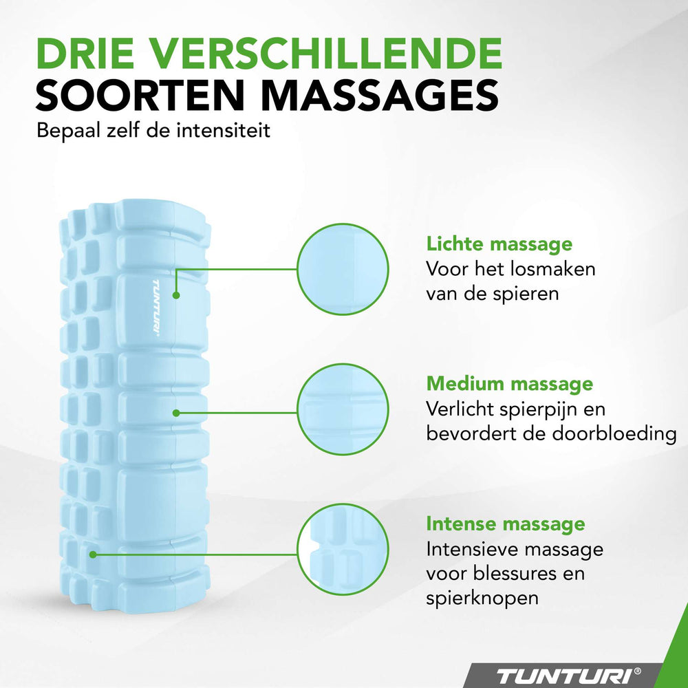 Tunturi Yoga grid foam roller 33 cm - Lichtblauw