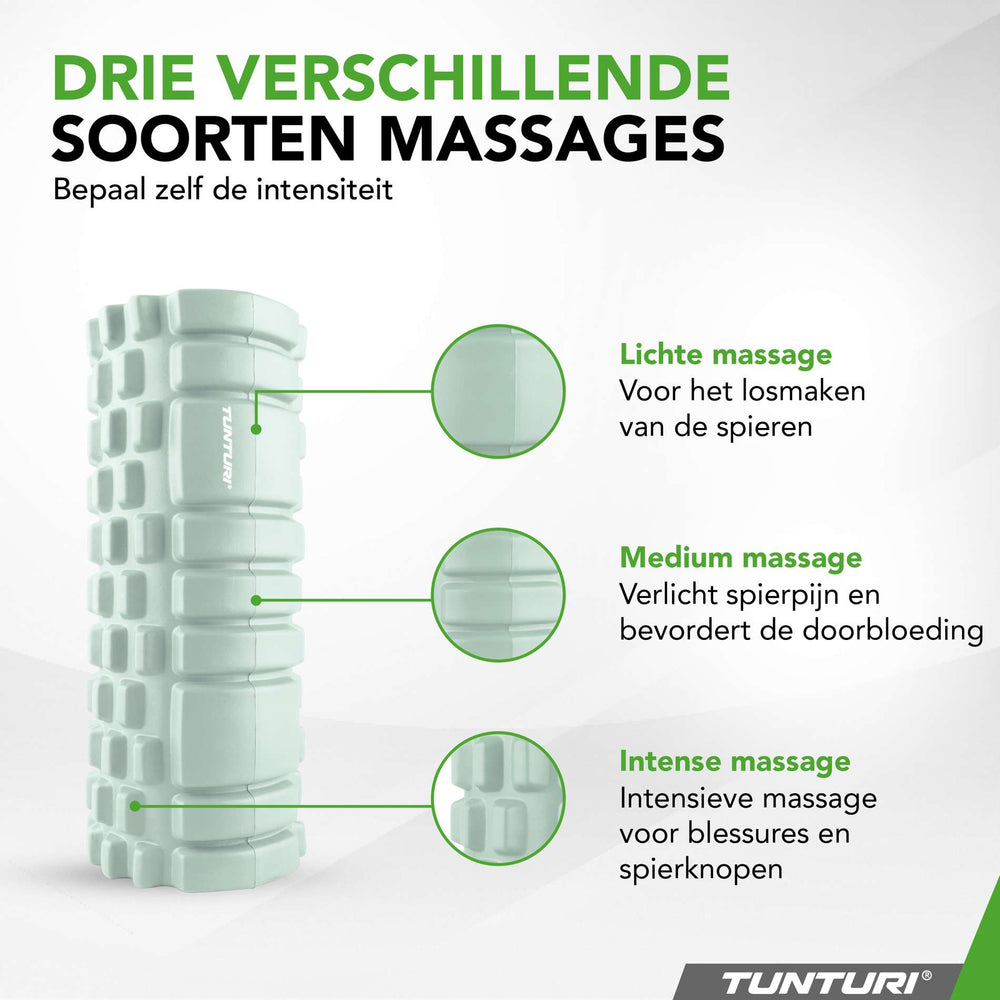 Rouleau en mousse grille Tunturi Yoga 33 cm - Menthe