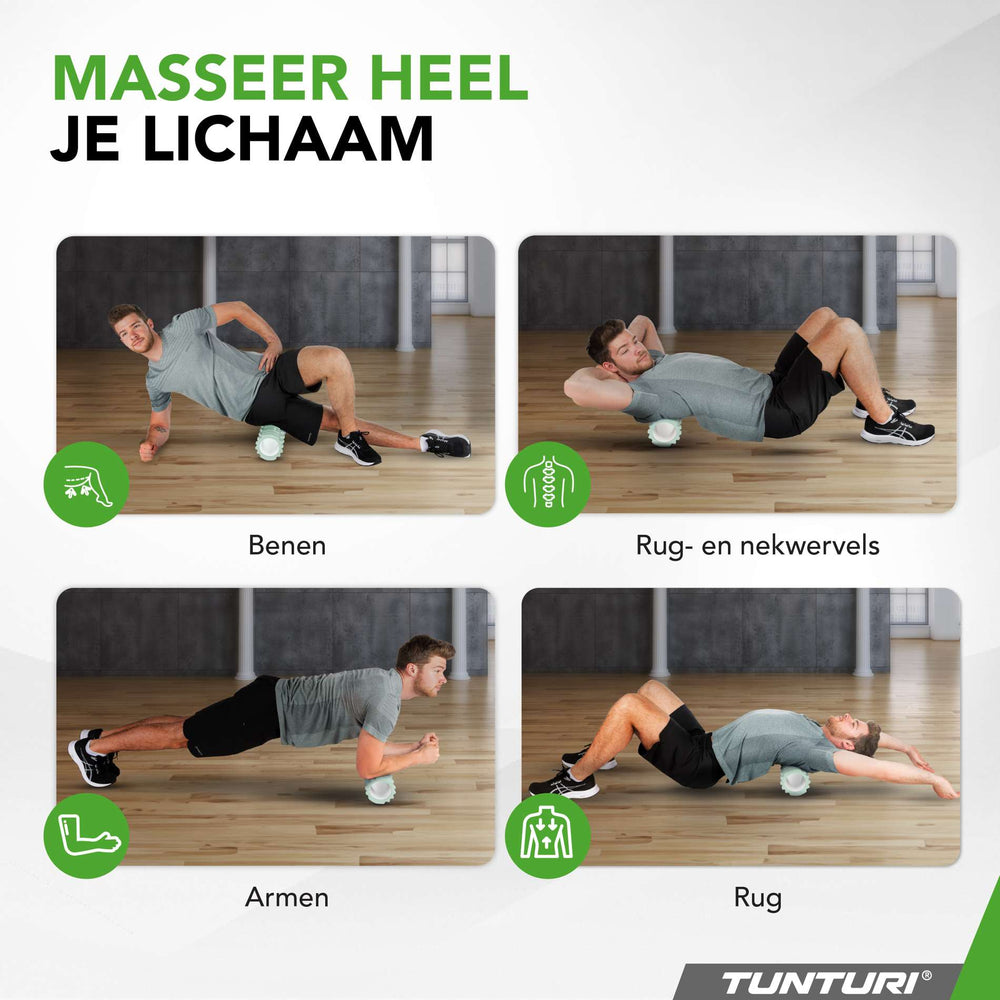 Rouleau en mousse grille Tunturi Yoga 33 cm - Menthe