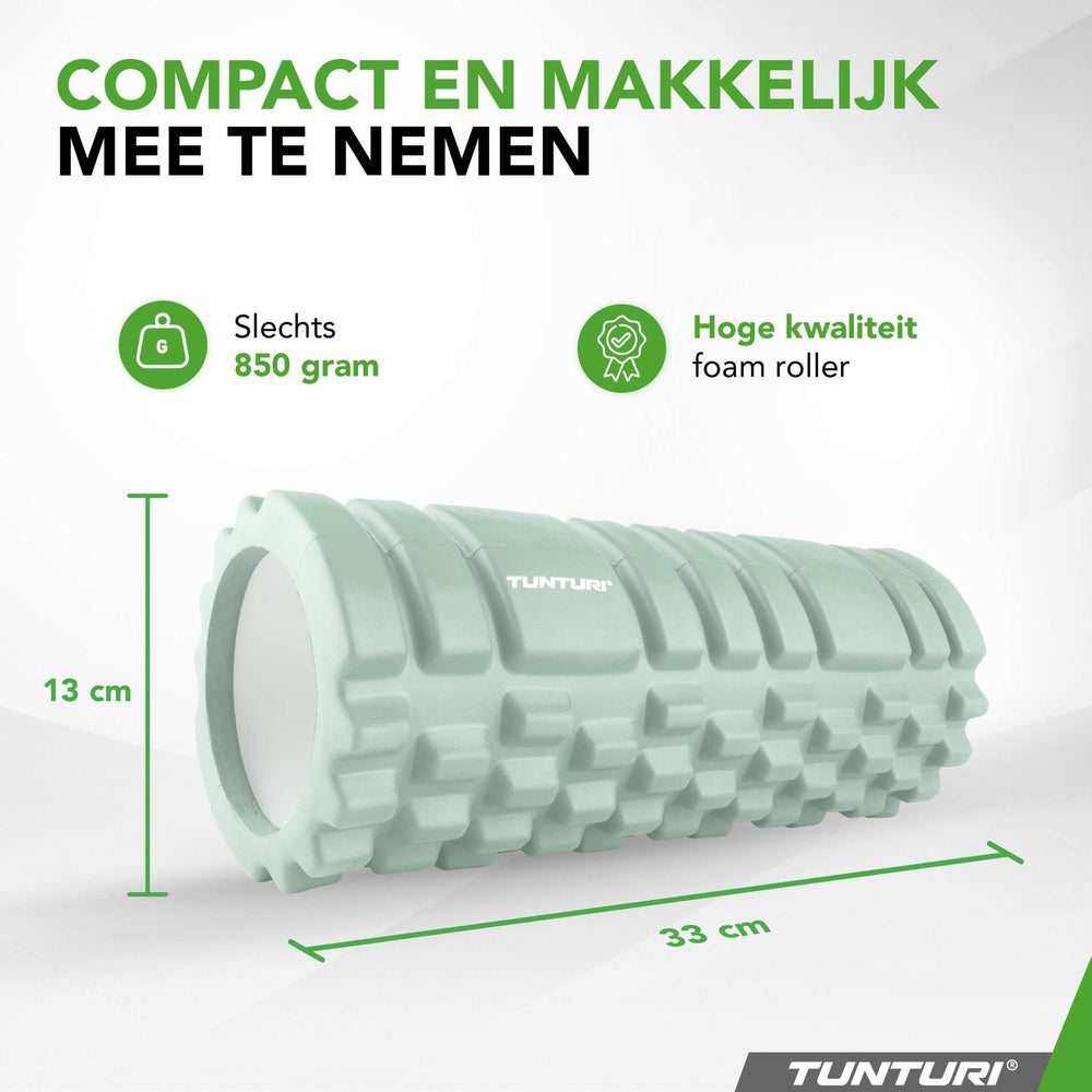 Rouleau en mousse grille Tunturi Yoga 33 cm - Menthe
