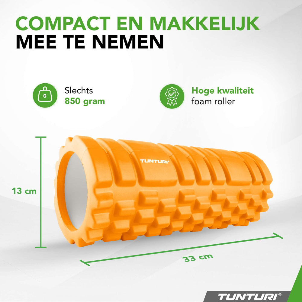 Rouleau en mousse grille Tunturi Yoga 33 cm - Orange