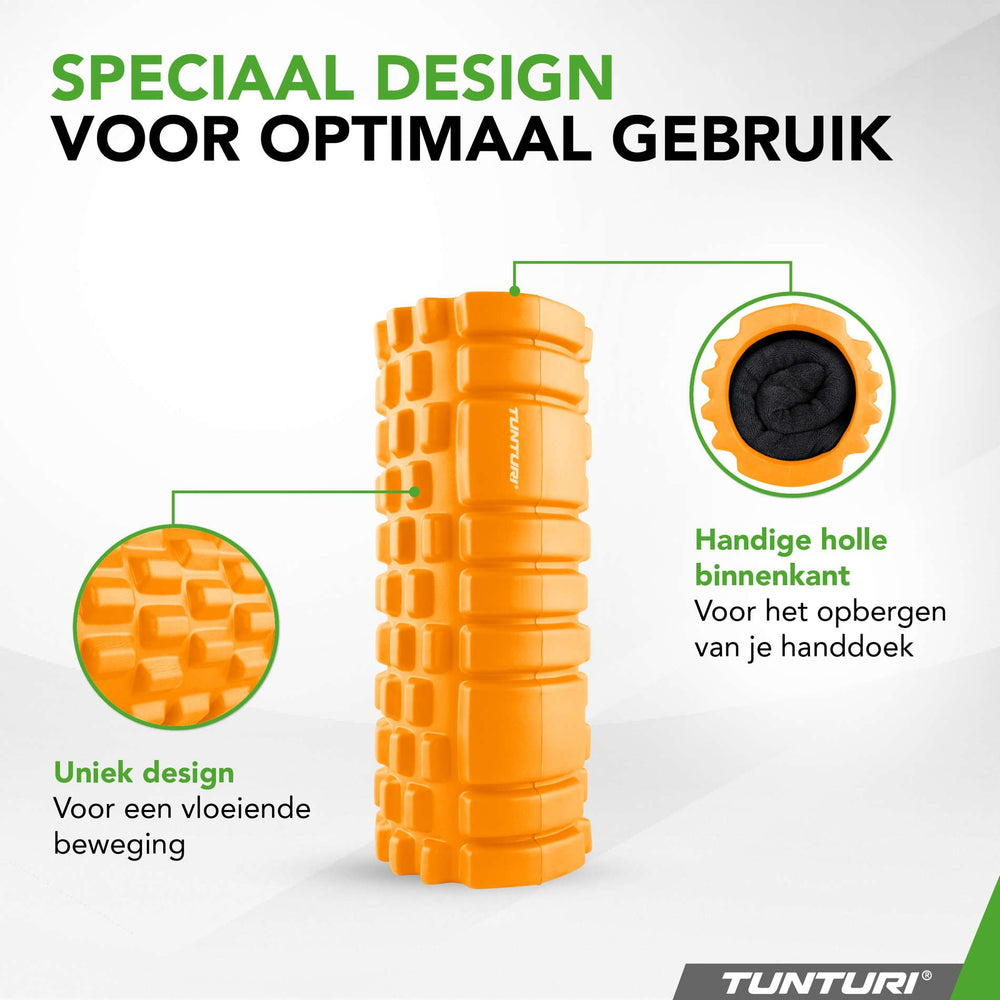 Rouleau en mousse grille Tunturi Yoga 33 cm - Orange