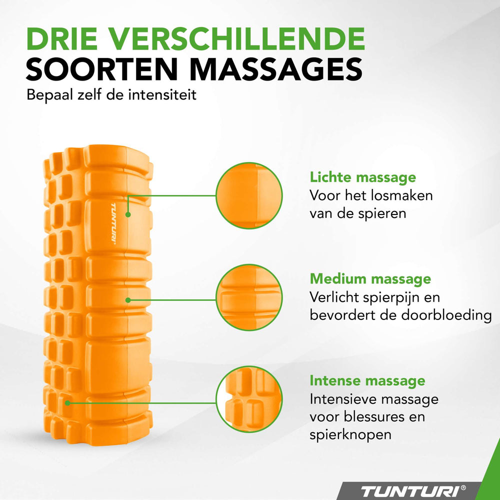 Rouleau en mousse grille Tunturi Yoga 33 cm - Orange