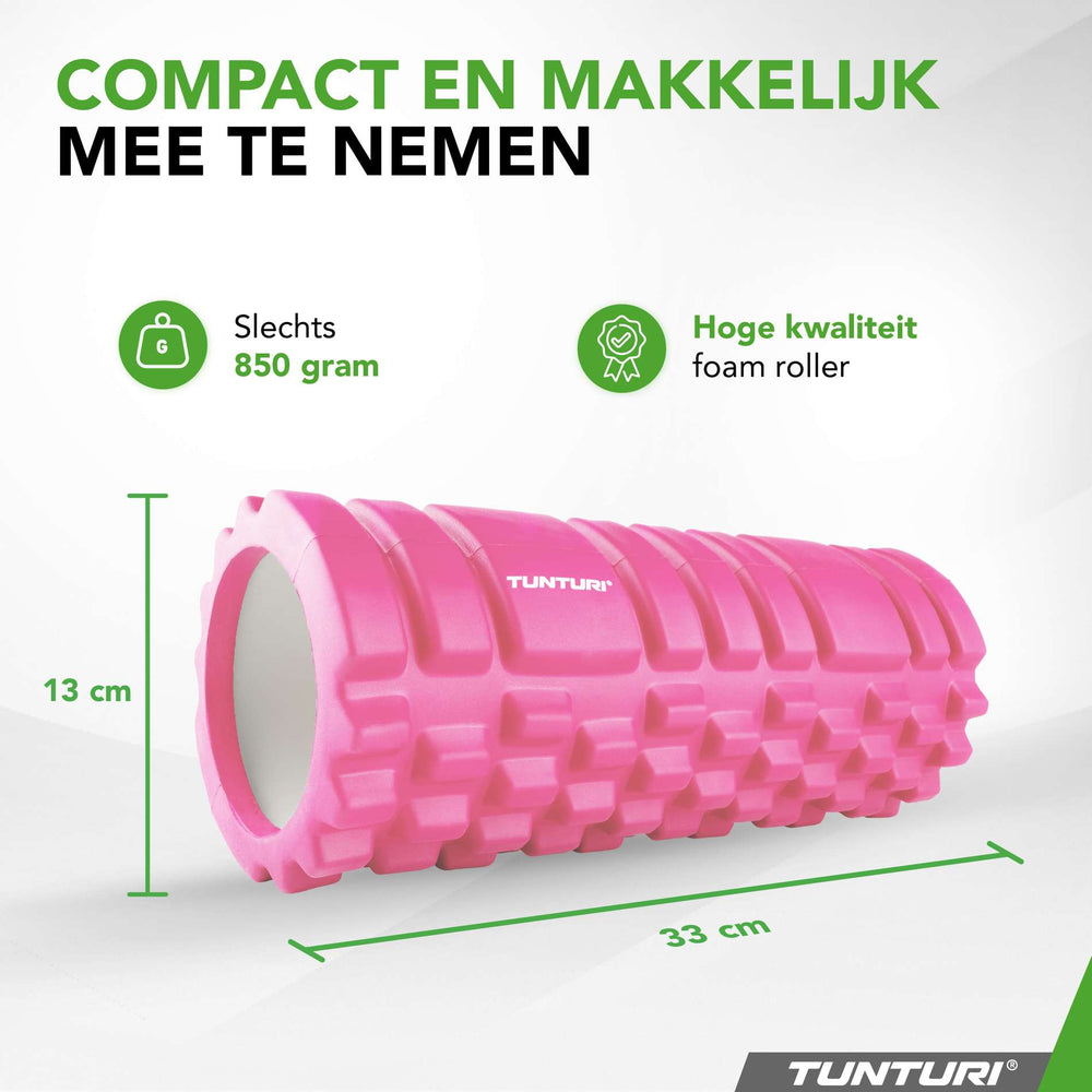 Rouleau en mousse grille Tunturi Yoga 33 cm - Rose