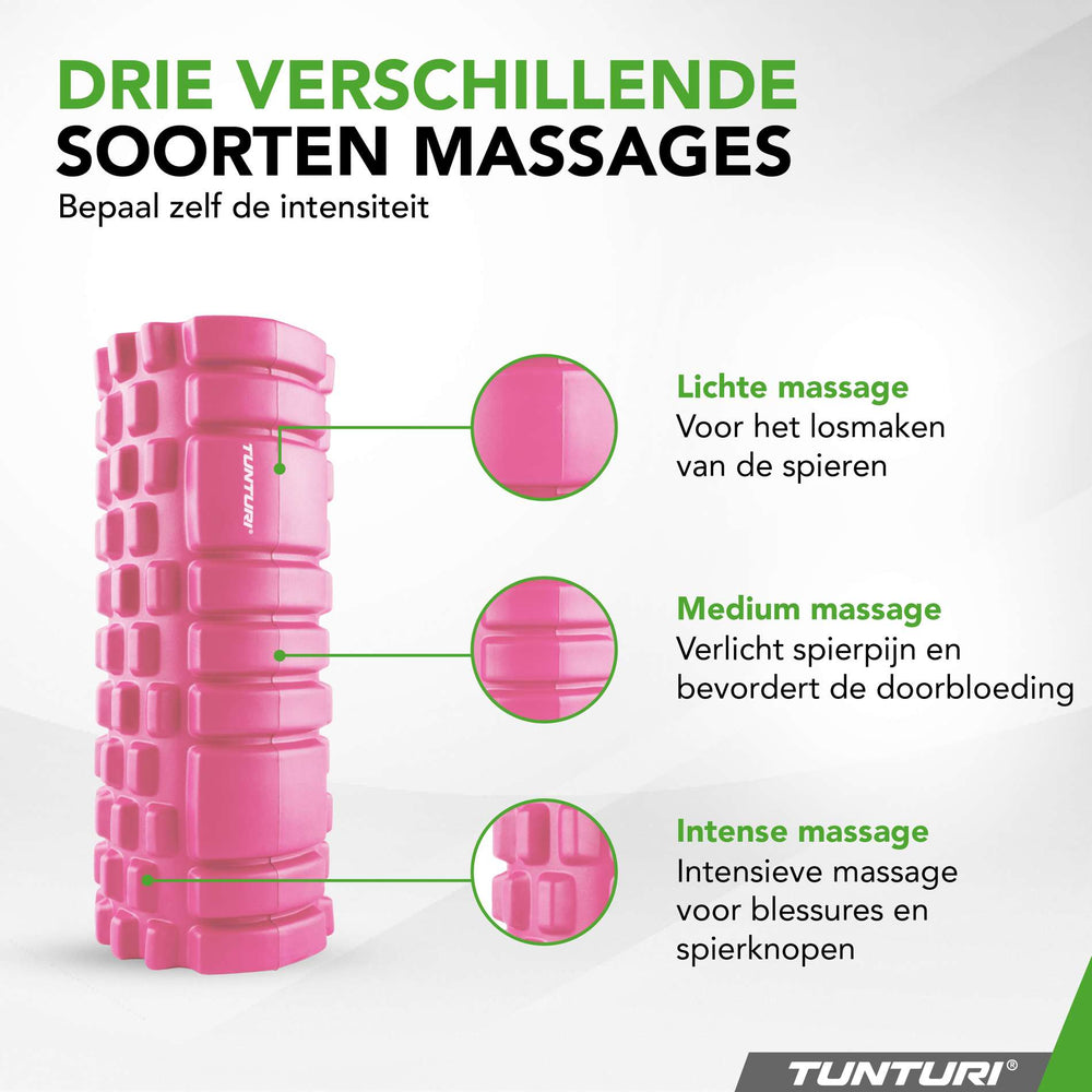 Rouleau en mousse grille Tunturi Yoga 33 cm - Rose