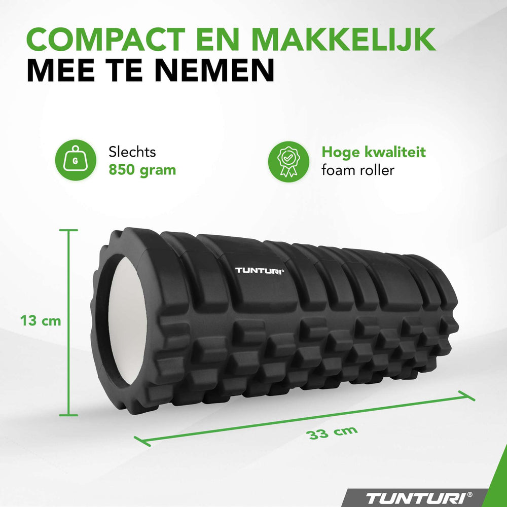 Rouleau de yoga Tunturi en mousse 33 cm - Noir
