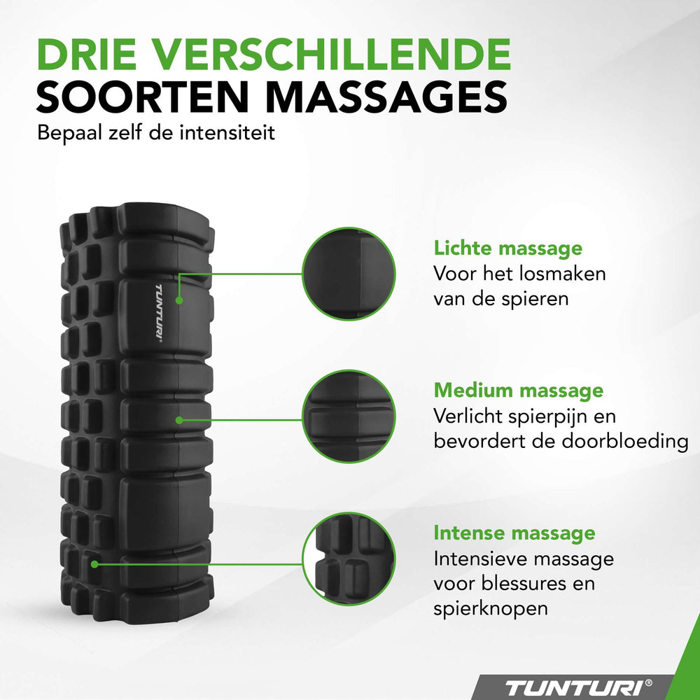 Rouleau de yoga Tunturi en mousse 33 cm - Noir