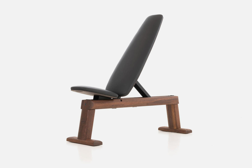 NoHrD Bench - Walnoot (Zwart kunstleer)