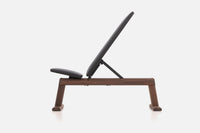 NoHrD Bench - Walnoot (Zwart kunstleer)
