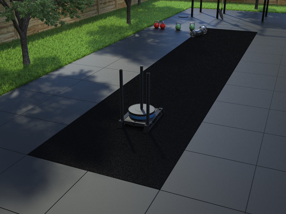 Sprinttrack Uni Outdoor 15m x 2m - Zwart