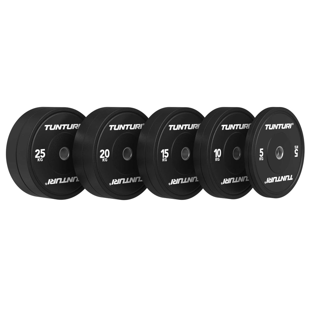 Tunturi Platinum bumper plate set zwart 150kg