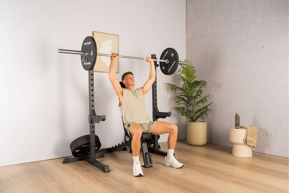 Tunturi Platinum bumper plate set zwart 150kg