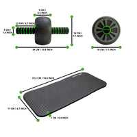 Tunturi Ab wheel pro met fitnessmat 15mm