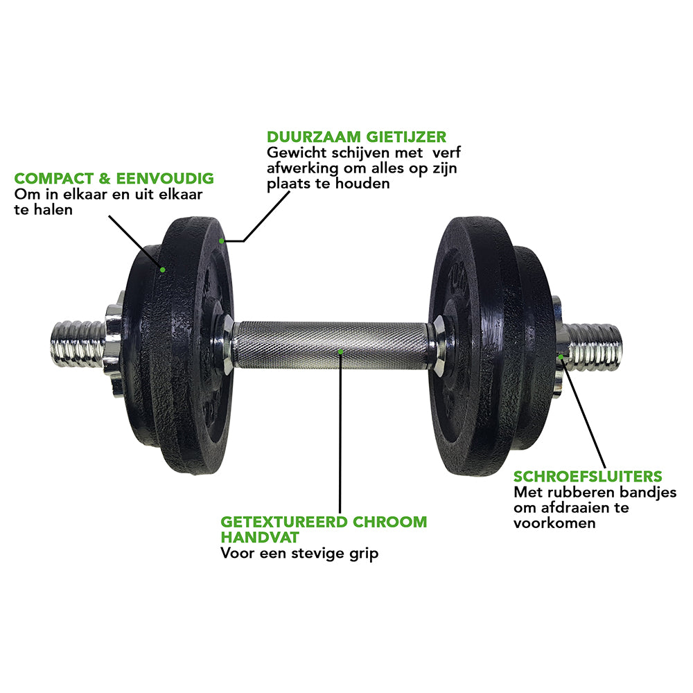 Tunturi Dumbbell Set Gietijzer - 10 kg