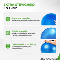 Tunturi Ballon de fitness anti éclatement bleu - 55 cm