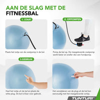 Ballon de fitness anti-éclatement Tunturi bleu clair - 65 cm