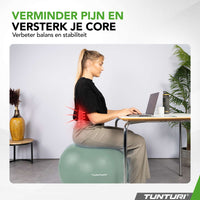 Tunturi Ballon de fitness anti éclatement menthe - 65 cm