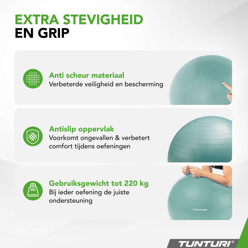 Tunturi Ballon de fitness anti éclatement essence - 75 cm