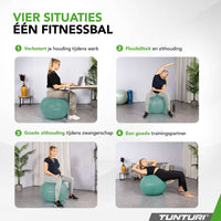 Tunturi Fitnessbal anti burst petrol - 90 cm