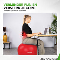 Ballon de fitness anti-éclatement Tunturi rouge - 75 cm