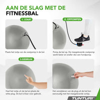 Tunturi Fitnessbal anti burst zilver - 55 cm