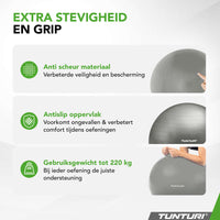 Tunturi Fitnessbal anti burst zilver - 90 cm