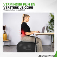 Tunturi Fitnessbal anti burst zwart - 65 cm