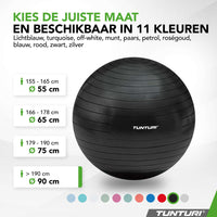 Tunturi Fitnessbal anti burst zwart - 90 cm