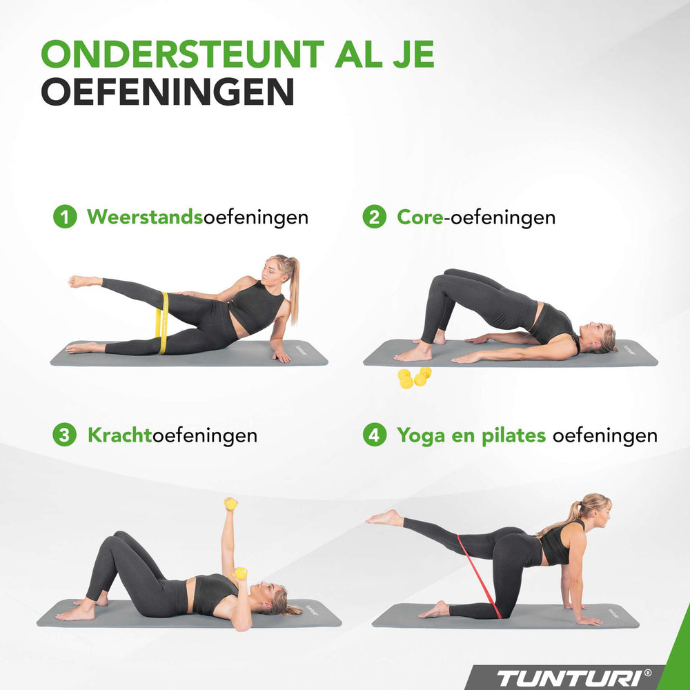 Tunturi Fitnessmat NBR 15mm - Grijs