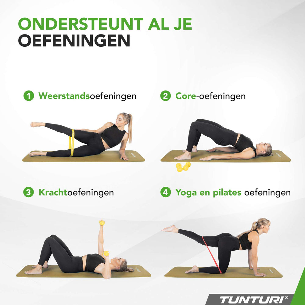 Tunturi Fitnessmat NBR 15mm - Legergroen